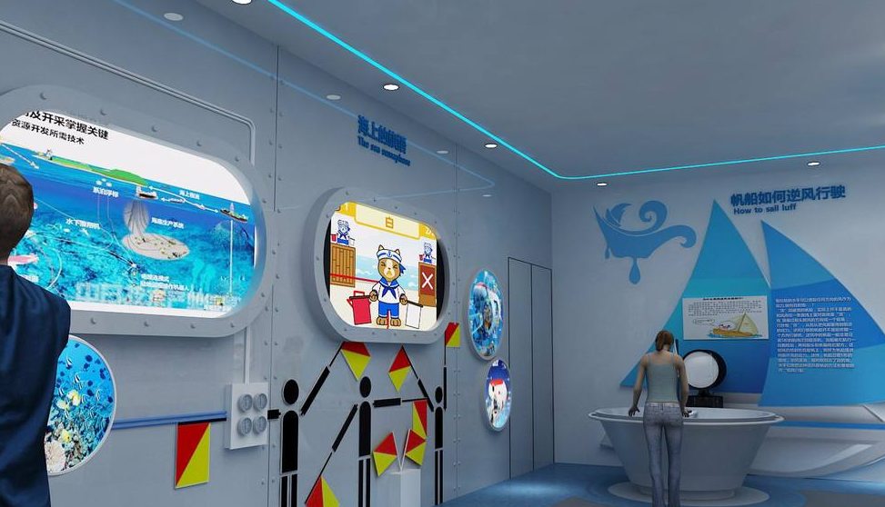 海洋展館設(shè)計多媒體與圖文展項，傳播海洋知識